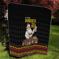 Funny Santa Claus Quilt It's The Most Wonderful Time For A Beer - Wonder Print Shop