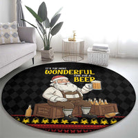 Funny Santa Claus Round Carpet It's The Most Wonderful Time For A Beer - Wonder Print Shop