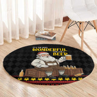 Funny Santa Claus Round Carpet It's The Most Wonderful Time For A Beer - Wonder Print Shop
