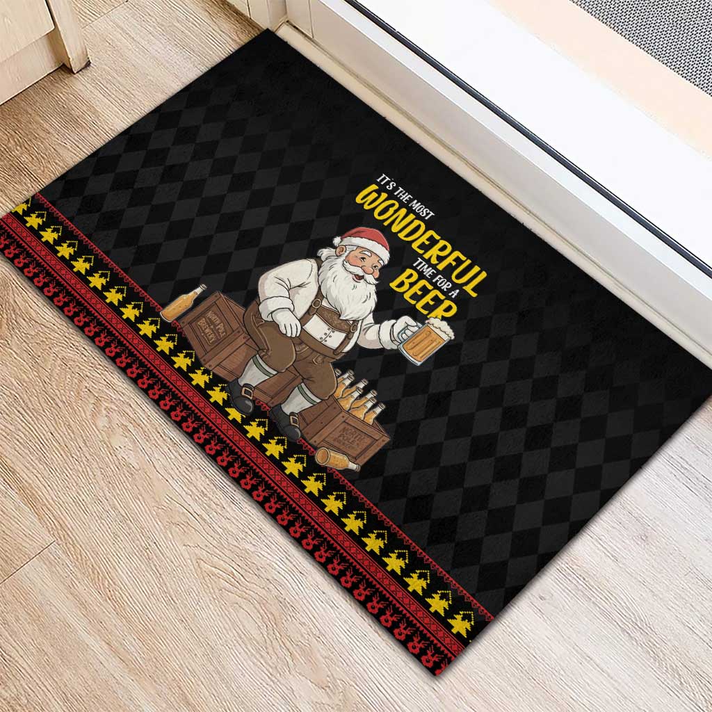 Funny Santa Claus Rubber Doormat It's The Most Wonderful Time For A Beer - Wonder Print Shop