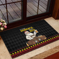 Funny Santa Claus Rubber Doormat It's The Most Wonderful Time For A Beer - Wonder Print Shop