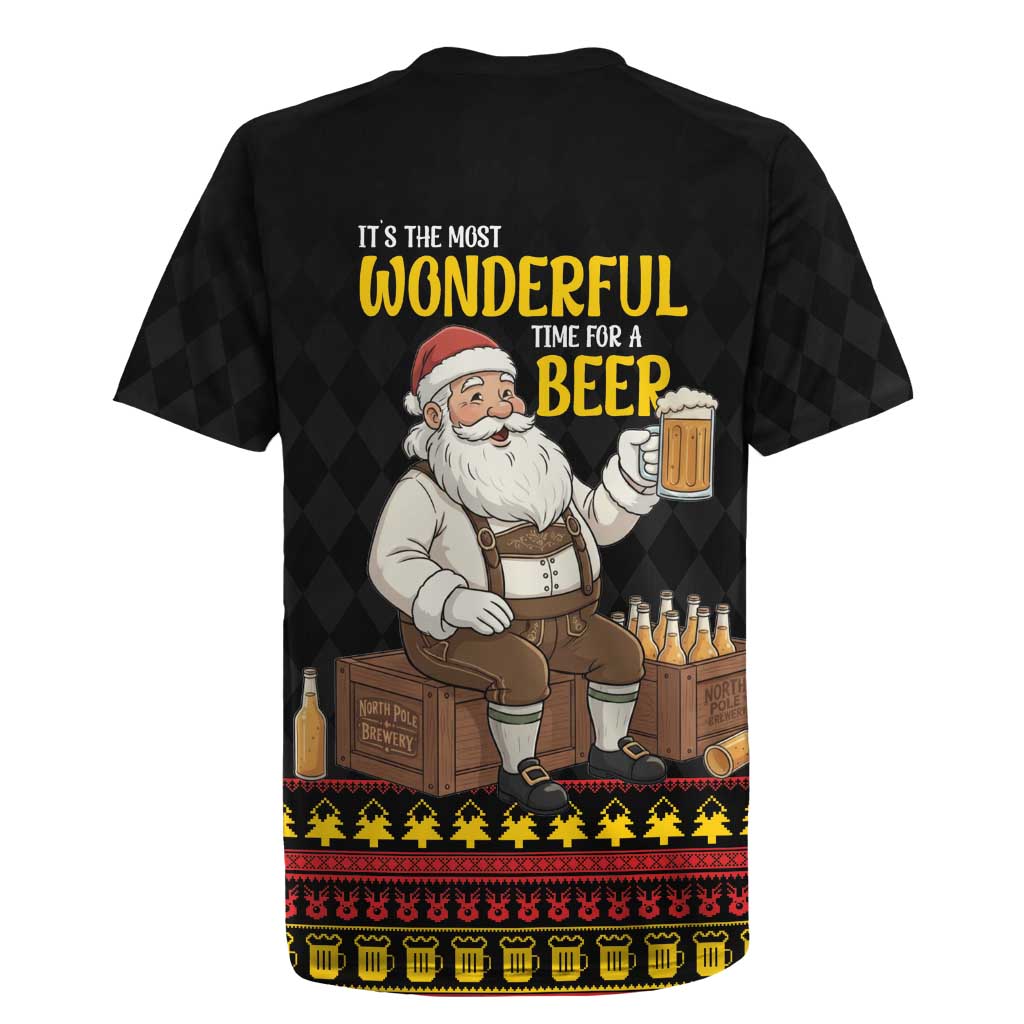 Funny Santa Claus Rugby Jersey It's The Most Wonderful Time For A Beer - Wonder Print Shop