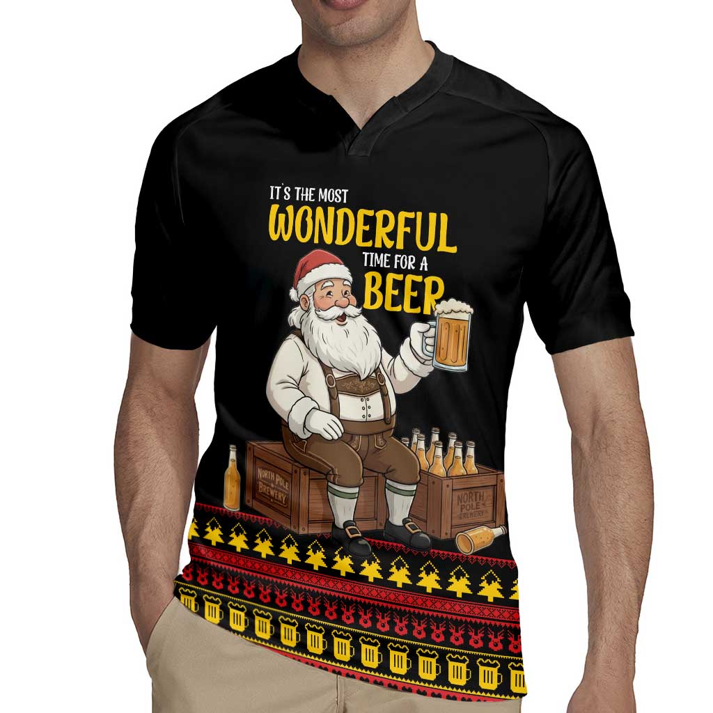 Funny Santa Claus Rugby Jersey It's The Most Wonderful Time For A Beer - Wonder Print Shop