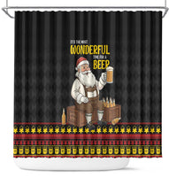 Funny Santa Claus Shower Curtain It's The Most Wonderful Time For A Beer - Wonder Print Shop