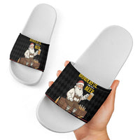 Funny Santa Claus Slide Sandals It's The Most Wonderful Time For A Beer - Wonder Print Shop