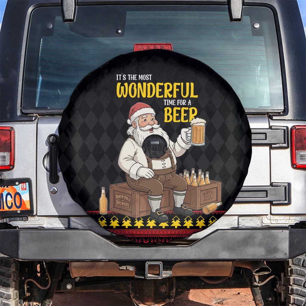 Funny Santa Claus Spare Tire Cover It's The Most Wonderful Time For A Beer - Wonder Print Shop