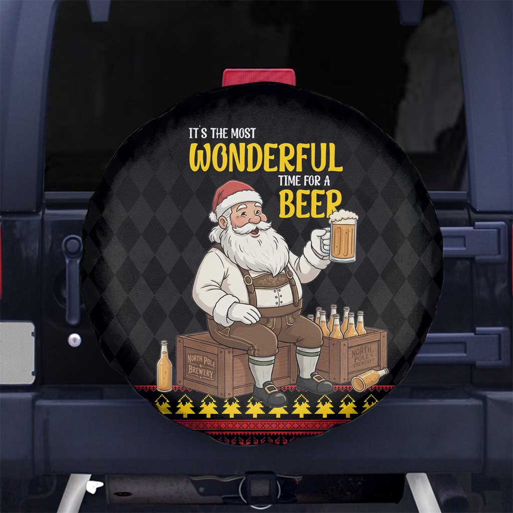 Funny Santa Claus Spare Tire Cover It's The Most Wonderful Time For A Beer - Wonder Print Shop