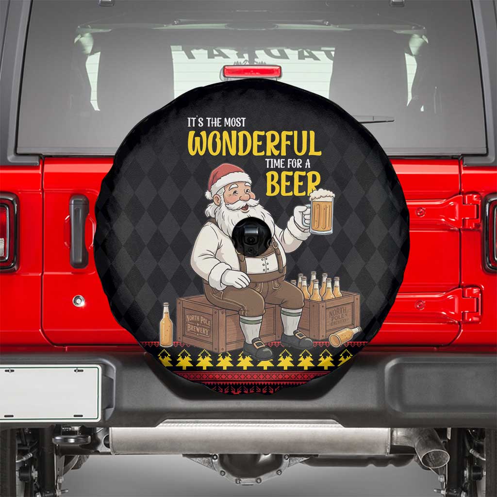 Funny Santa Claus Spare Tire Cover It's The Most Wonderful Time For A Beer - Wonder Print Shop