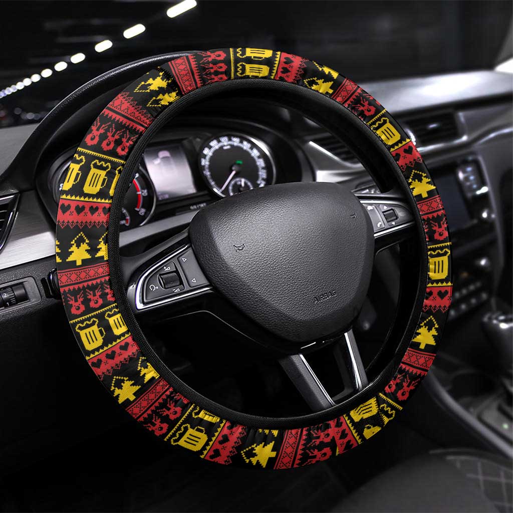 Funny Santa Claus Steering Wheel Cover It's The Most Wonderful Time For A Beer - Wonder Print Shop