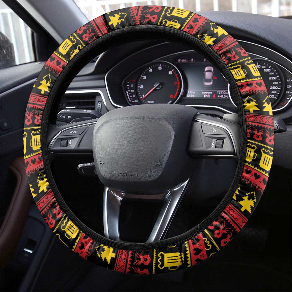 Funny Santa Claus Steering Wheel Cover It's The Most Wonderful Time For A Beer - Wonder Print Shop