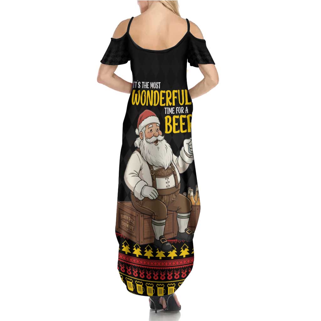 Funny Santa Claus Summer Maxi Dress It's The Most Wonderful Time For A Beer - Wonder Print Shop