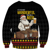 Funny Santa Claus Sweatshirt It's The Most Wonderful Time For A Beer - Wonder Print Shop