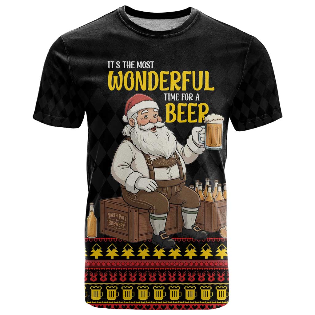 Funny Santa Claus T Shirt It's The Most Wonderful Time For A Beer - Wonder Print Shop