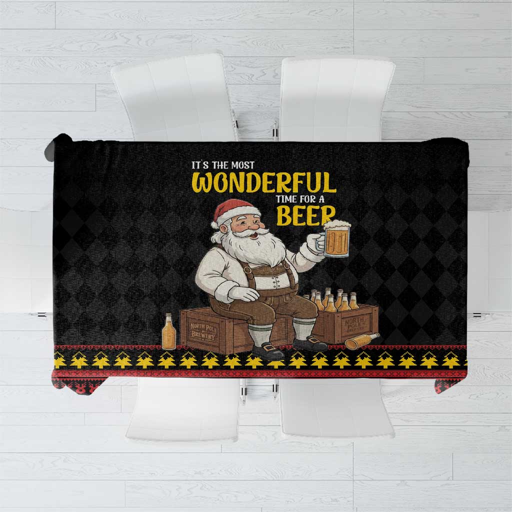 Funny Santa Claus Tablecloth It's The Most Wonderful Time For A Beer - Wonder Print Shop