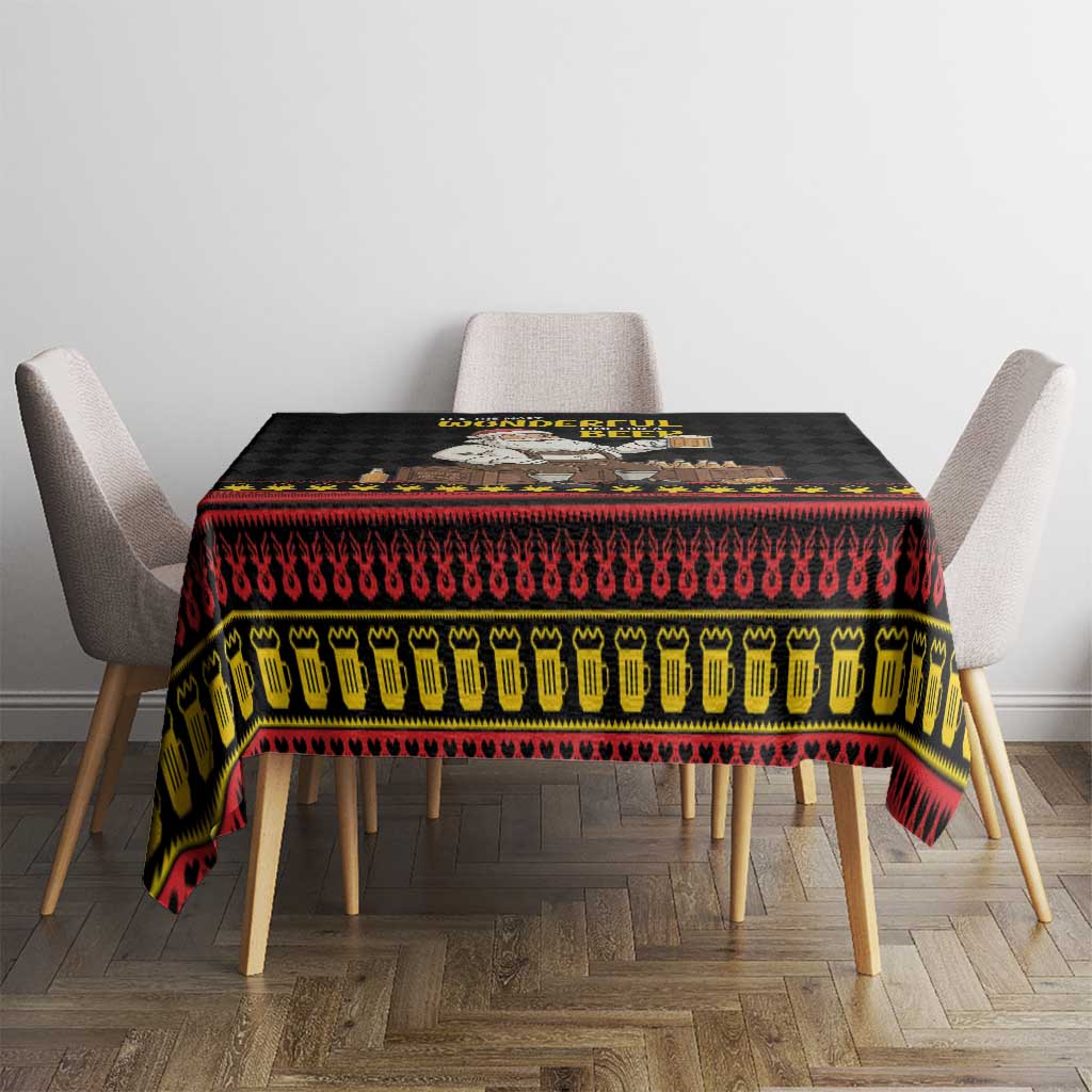 Funny Santa Claus Tablecloth It's The Most Wonderful Time For A Beer - Wonder Print Shop