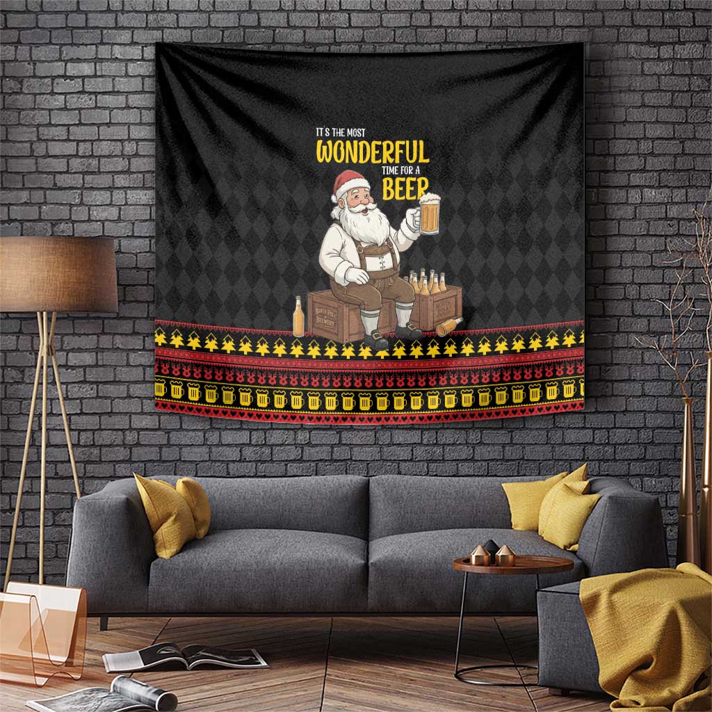 Funny Santa Claus Tapestry It's The Most Wonderful Time For A Beer - Wonder Print Shop