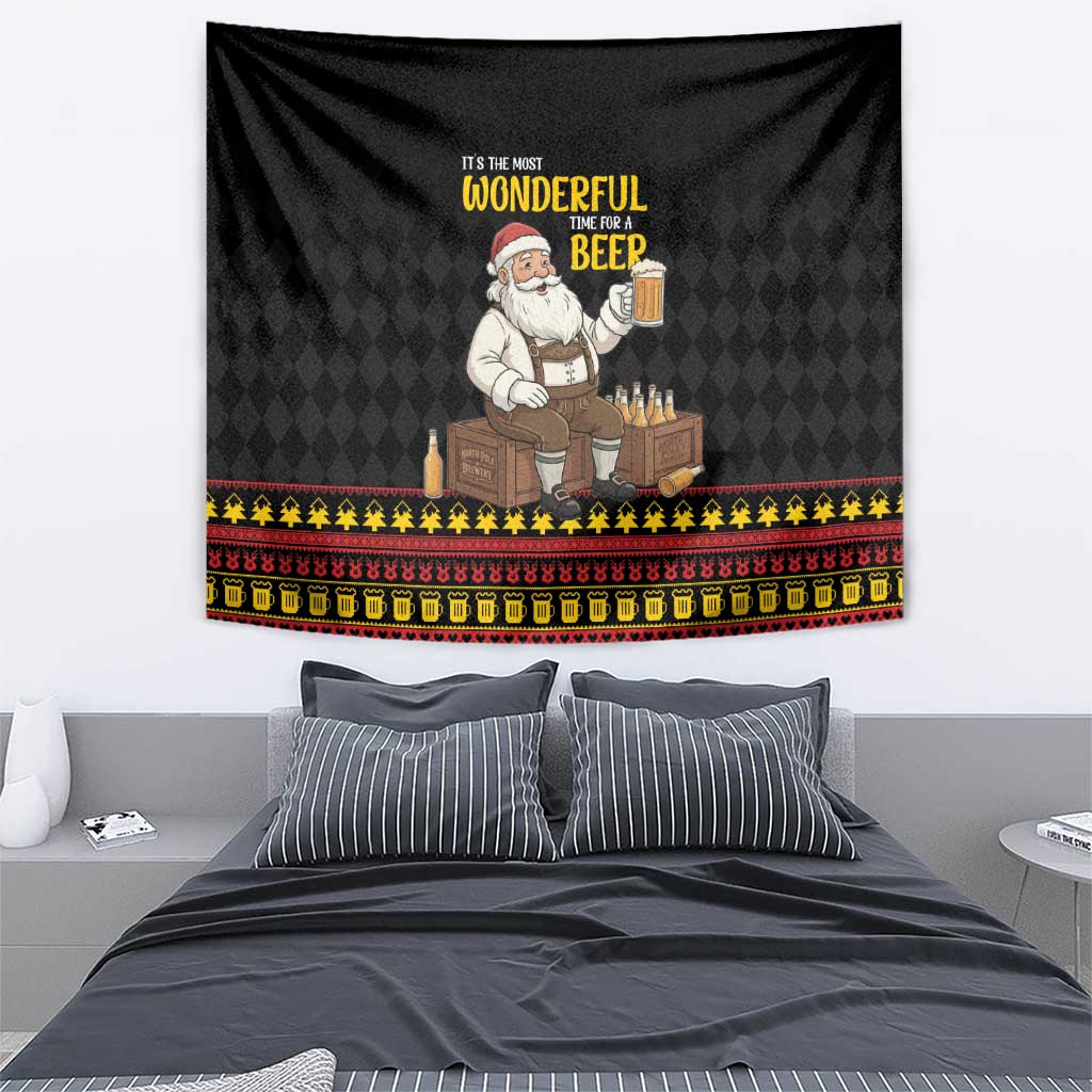 Funny Santa Claus Tapestry It's The Most Wonderful Time For A Beer - Wonder Print Shop