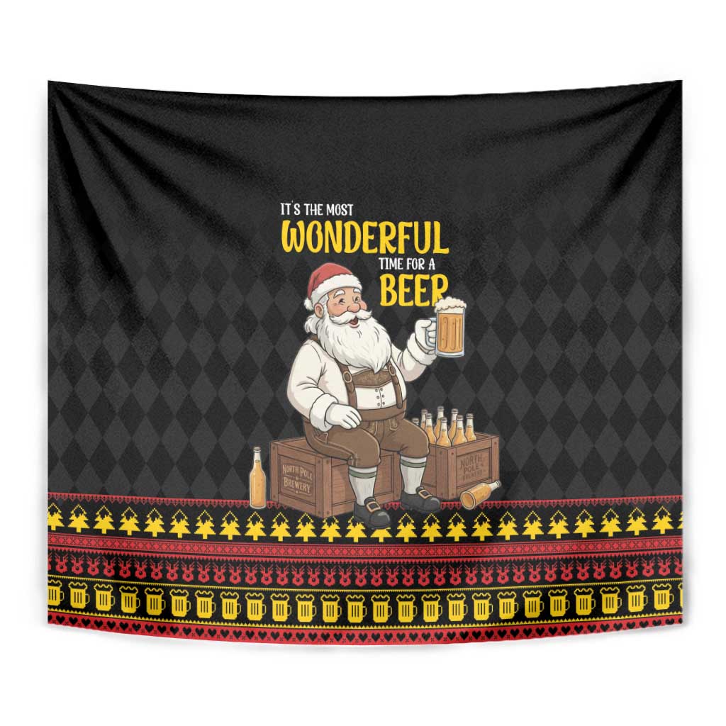 Funny Santa Claus Tapestry It's The Most Wonderful Time For A Beer - Wonder Print Shop