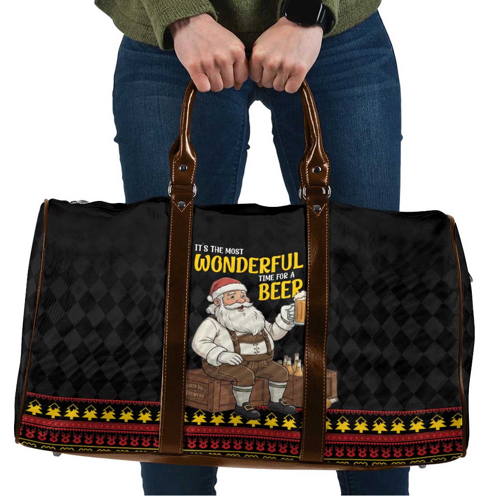 Funny Santa Claus Travel Bag It's The Most Wonderful Time For A Beer - Wonder Print Shop