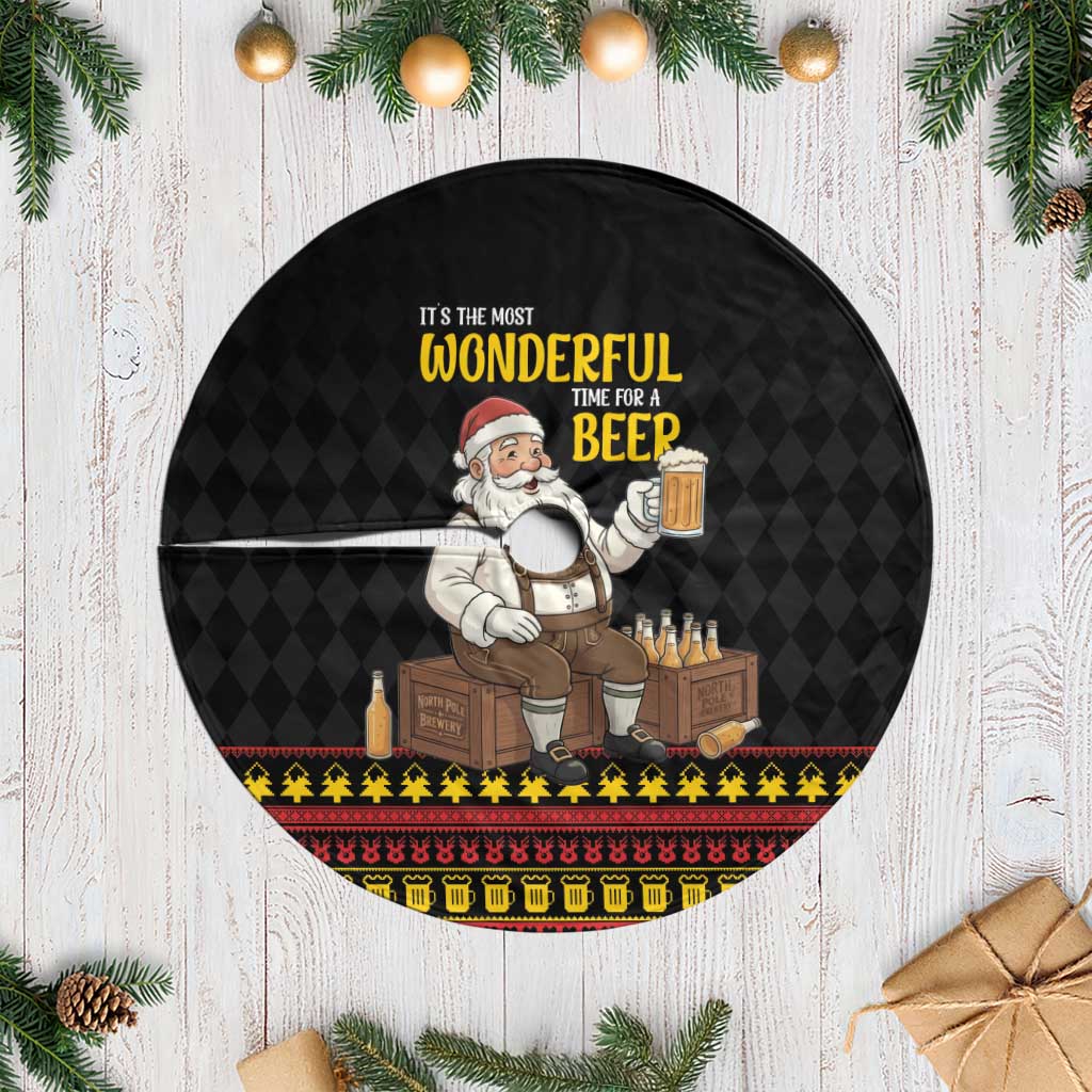 Funny Santa Claus Tree Skirt It's The Most Wonderful Time For A Beer - Wonder Print Shop