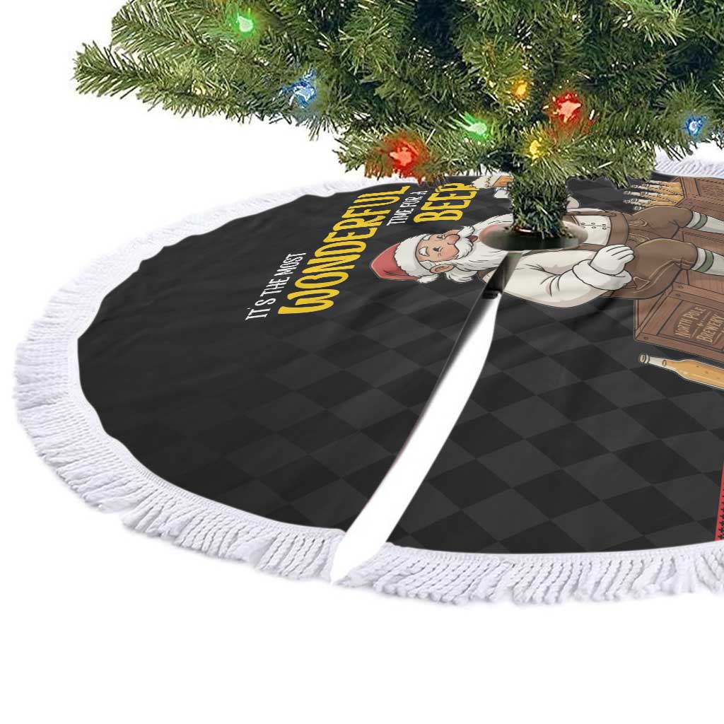 Funny Santa Claus Tree Skirt It's The Most Wonderful Time For A Beer - Wonder Print Shop