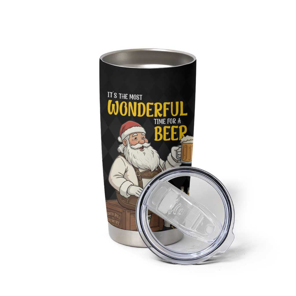 Funny Santa Claus Tumbler Cup It's The Most Wonderful Time For A Beer - Wonder Print Shop