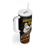 Funny Santa Claus Tumbler With Handle It's The Most Wonderful Time For A Beer - Wonder Print Shop