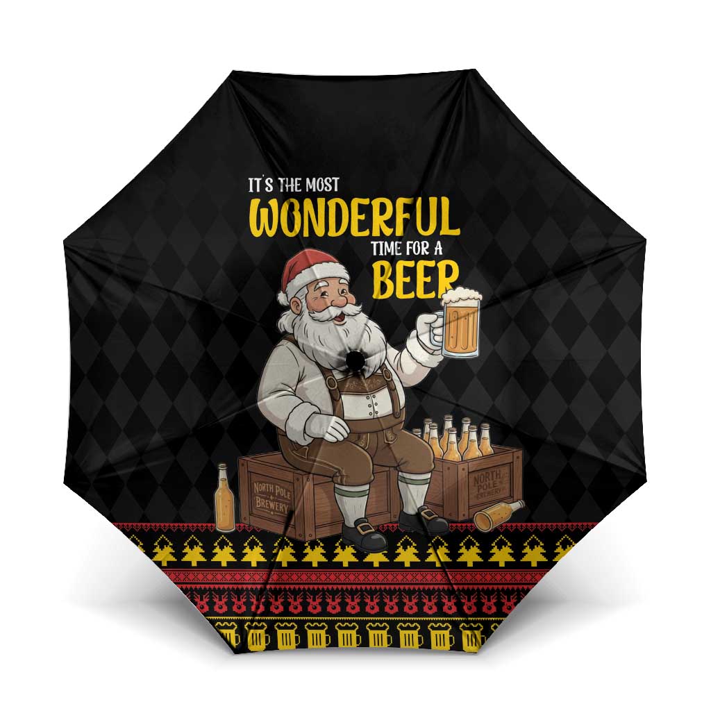 Funny Santa Claus Umbrella It's The Most Wonderful Time For A Beer - Wonder Print Shop
