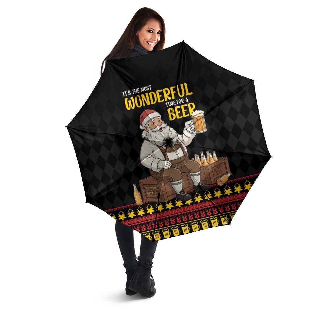 Funny Santa Claus Umbrella It's The Most Wonderful Time For A Beer - Wonder Print Shop