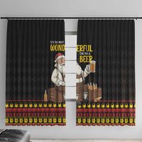Funny Santa Claus Window Curtain It's The Most Wonderful Time For A Beer - Wonder Print Shop