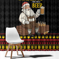 Funny Santa Claus Window Curtain It's The Most Wonderful Time For A Beer - Wonder Print Shop