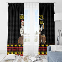 Funny Santa Claus Window Curtain It's The Most Wonderful Time For A Beer - Wonder Print Shop