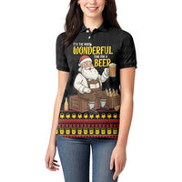 Funny Santa Claus Women Polo Shirt It's The Most Wonderful Time For A Beer - Wonder Print Shop