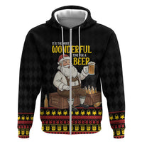 Funny Santa Claus Zip Hoodie It's The Most Wonderful Time For A Beer - Wonder Print Shop