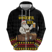 Funny Santa Claus Zip Hoodie It's The Most Wonderful Time For A Beer - Wonder Print Shop