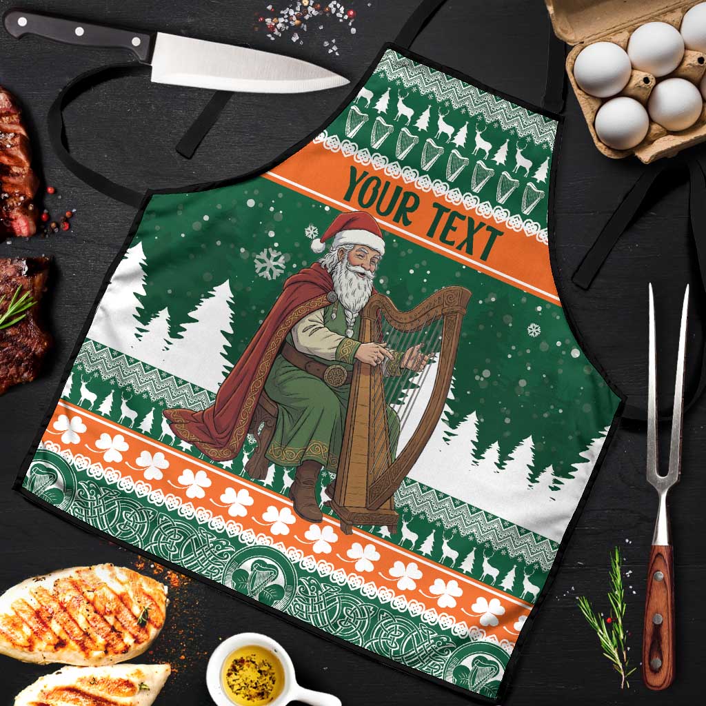 Ireland Christmas Personalized Apron Daidi na Nollag With Irish Harp - Wonder Print Shop