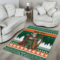 Ireland Christmas Personalized Area Rug Daidi na Nollag With Irish Harp - Wonder Print Shop