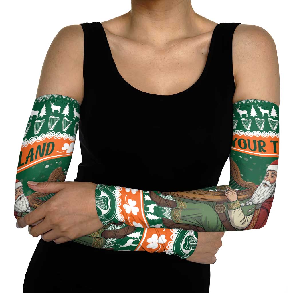 Ireland Christmas Personalized Arm Sleeves Daidi na Nollag With Irish Harp - Wonder Print Shop