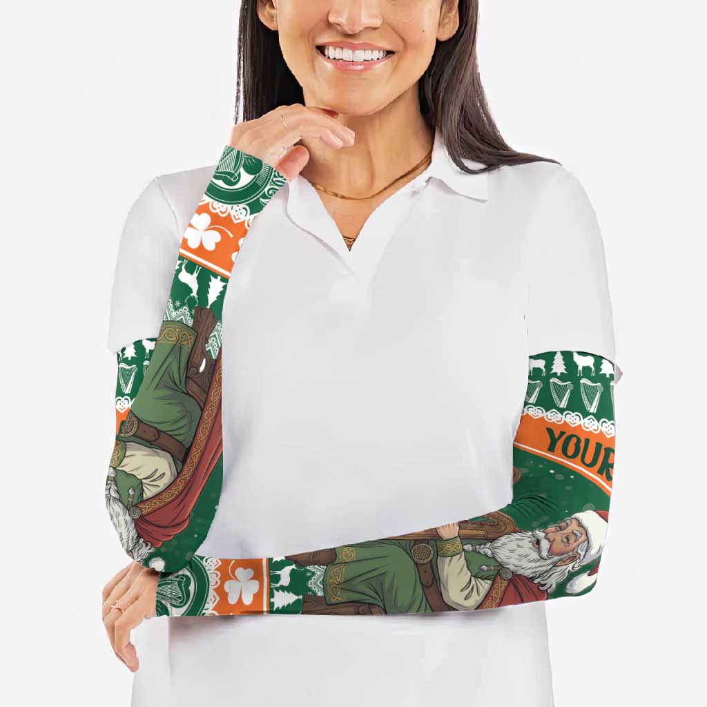 Ireland Christmas Personalized Arm Sleeves Daidi na Nollag With Irish Harp - Wonder Print Shop