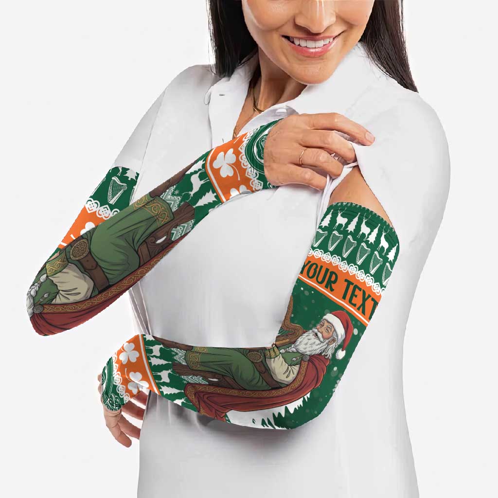 Ireland Christmas Personalized Arm Sleeves Daidi na Nollag With Irish Harp - Wonder Print Shop