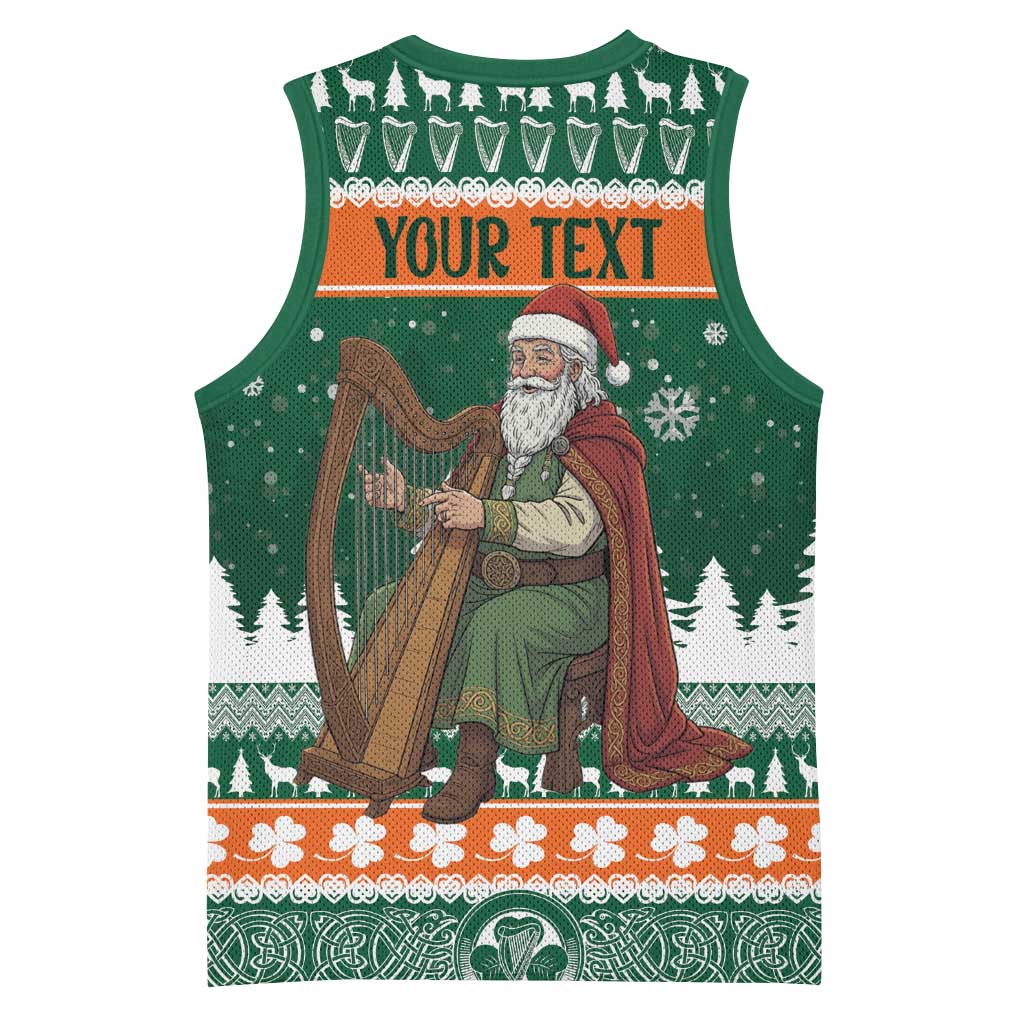Ireland Christmas Personalized Basketball Jersey Daidi na Nollag With Irish Harp - Wonder Print Shop