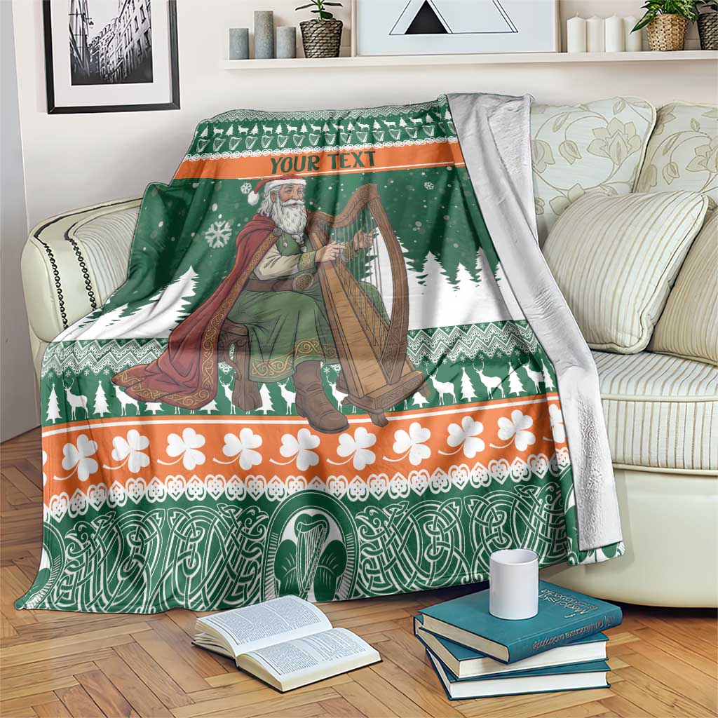 Ireland Christmas Personalized Blanket Daidi na Nollag With Irish Harp - Wonder Print Shop