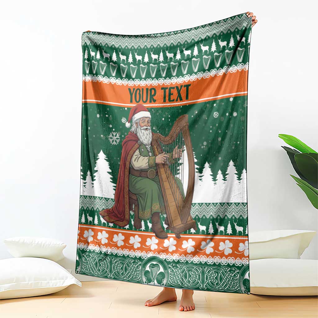 Ireland Christmas Personalized Blanket Daidi na Nollag With Irish Harp - Wonder Print Shop