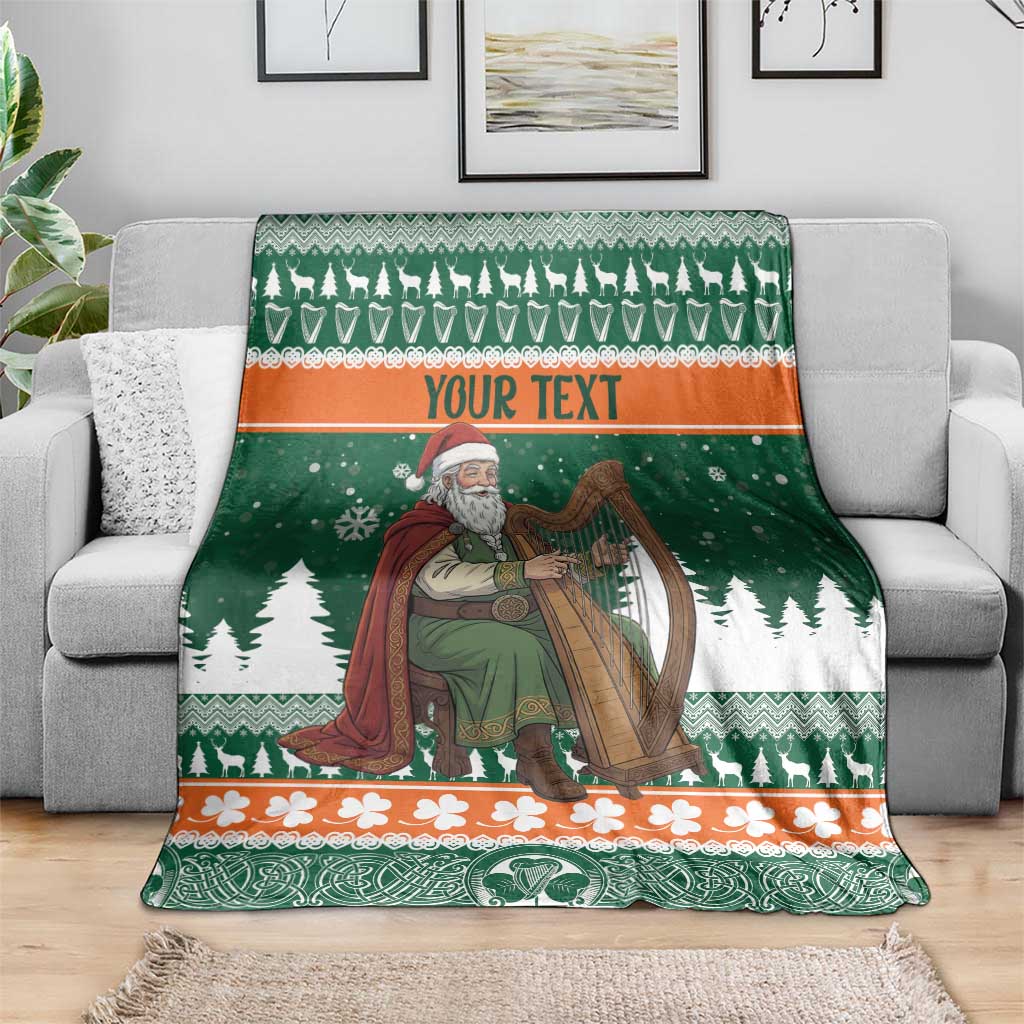 Ireland Christmas Personalized Blanket Daidi na Nollag With Irish Harp - Wonder Print Shop