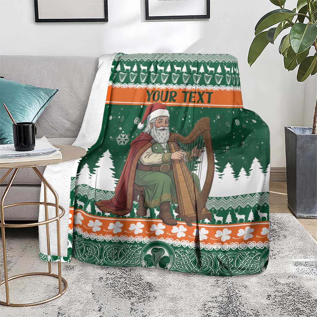 Ireland Christmas Personalized Blanket Daidi na Nollag With Irish Harp - Wonder Print Shop