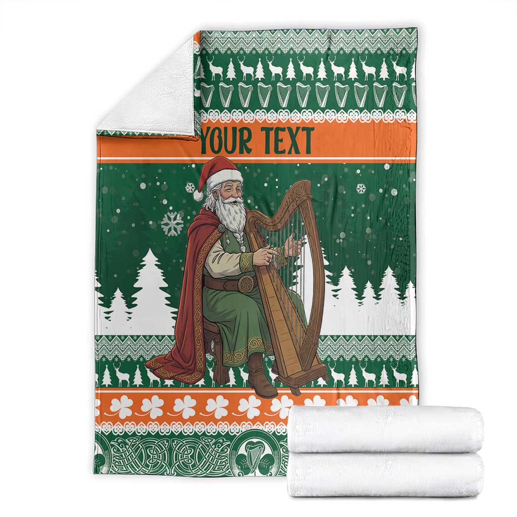 Ireland Christmas Personalized Blanket Daidi na Nollag With Irish Harp - Wonder Print Shop