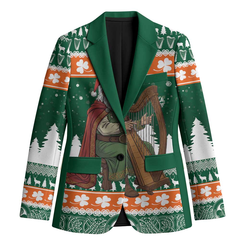 Ireland Christmas Personalized Blazer Daidi na Nollag With Irish Harp - Wonder Print Shop