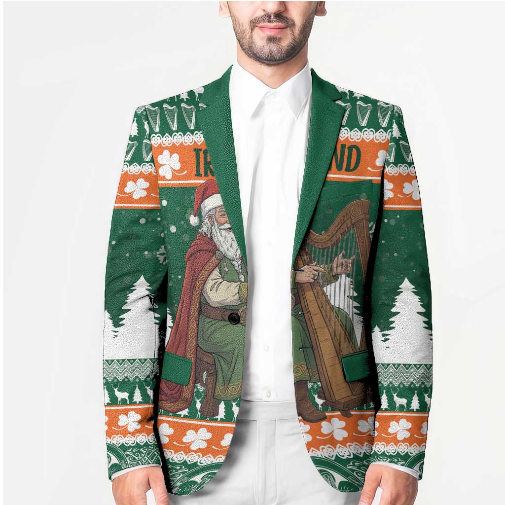 Ireland Christmas Personalized Blazer Daidi na Nollag With Irish Harp - Wonder Print Shop