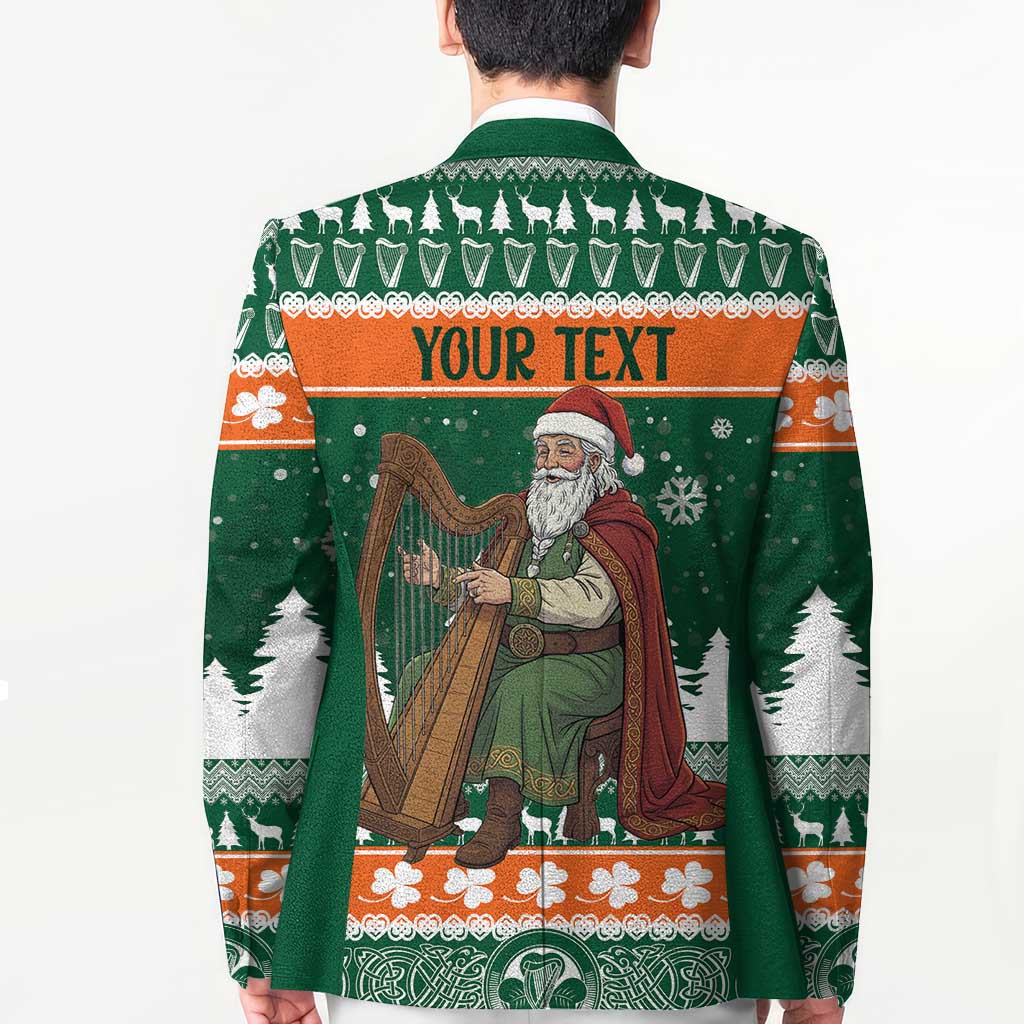 Ireland Christmas Personalized Blazer Daidi na Nollag With Irish Harp - Wonder Print Shop