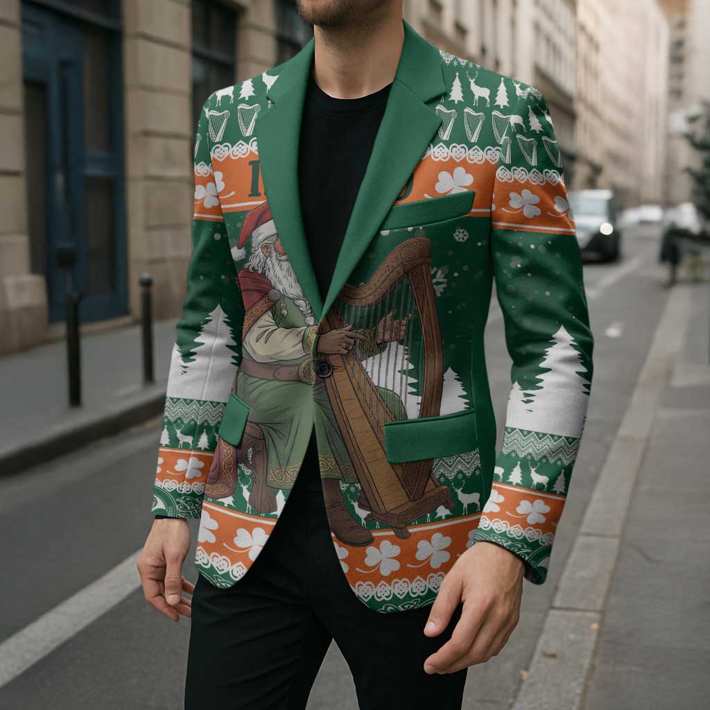 Ireland Christmas Personalized Blazer Daidi na Nollag With Irish Harp - Wonder Print Shop